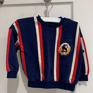 Mini Rodini Navy Sweatshirt with Red and White Stripes size 2-3
